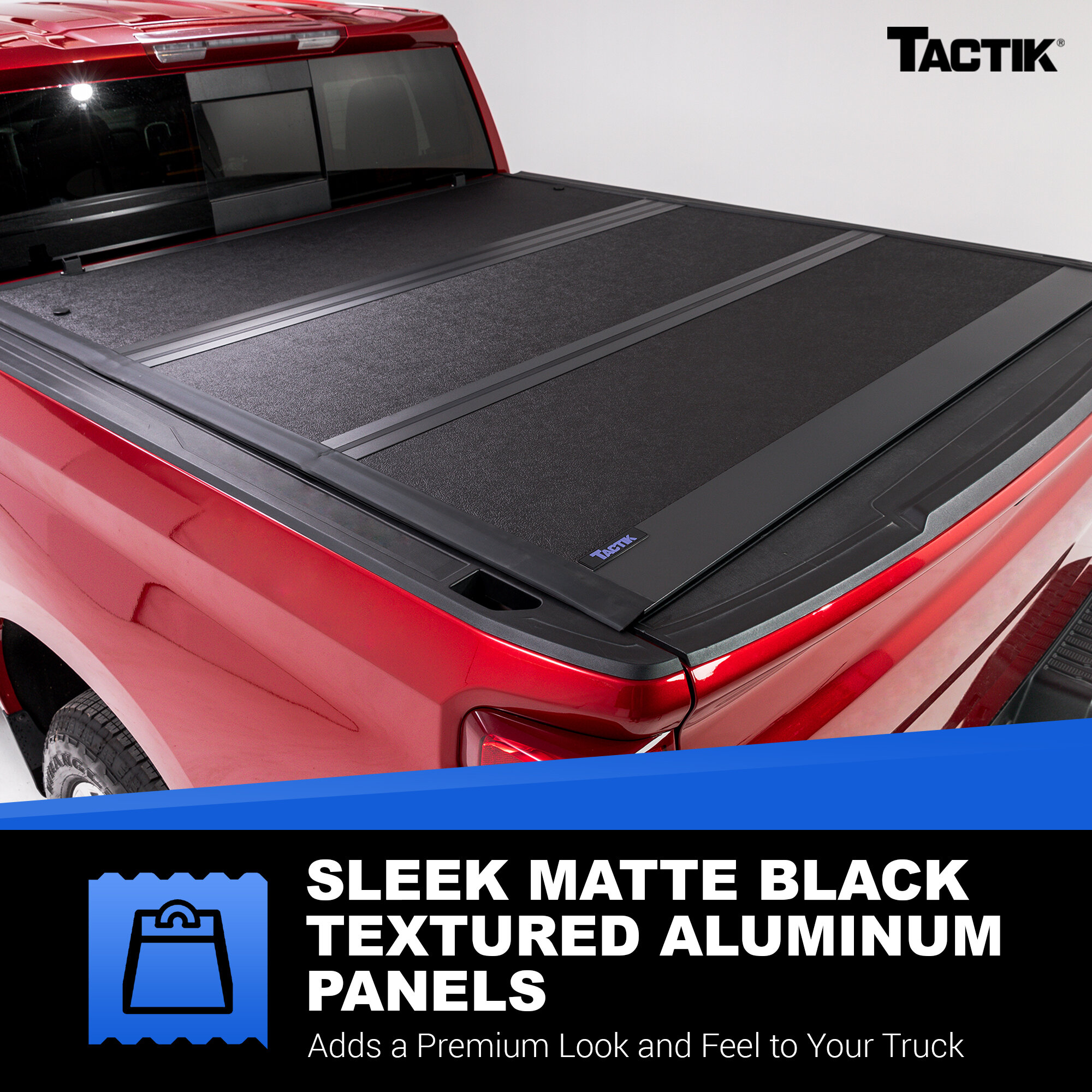 TACTIK Low Profile TriFold Hard Panel Truck Bed Tonneau Cover for 15